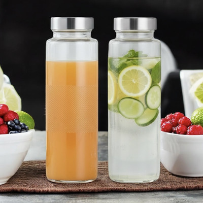 THE COZY STORE 500 ml Glass Bottle(Pack of 2, Clear)
