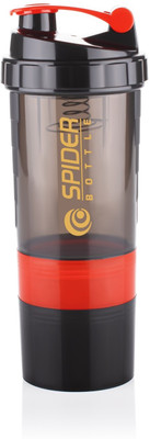 Analog Kitchenware 2 Compartment Gym Shaker & Sipper Bottle/Protein Shaker Bottle With Whisker Ring 700 ml Shaker(Pack of 1, Red, Plastic)