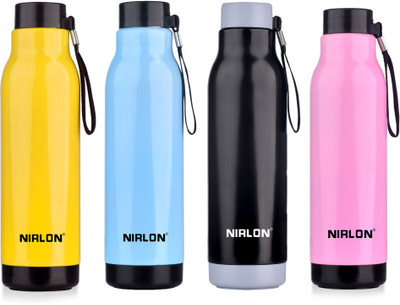 NIRLON 480 ml Steel Bottle(Pack of 4, Multicolor)