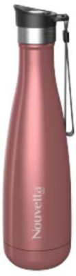 Nouvetta Luft Double Wall Bottle 500 Ml- Pink Glossy 500 ml Bottle(Pack of 1, Pink, Steel)