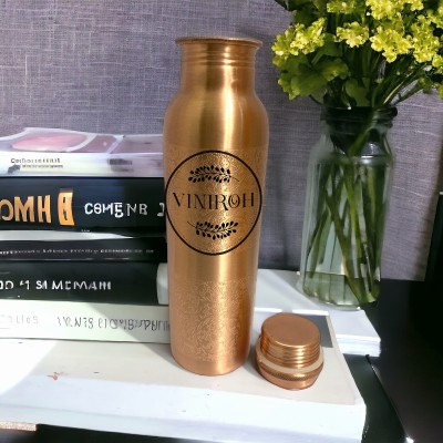 VINIROH Copper Embossed Design Water Bottle for Office/Gym & Yoga Bottle Good For Health 900 ml Bottle(Pack of 1, Copper, Copper)
