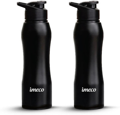 IMECO 1000 ml Steel Bottle(Pack of 2, Black)