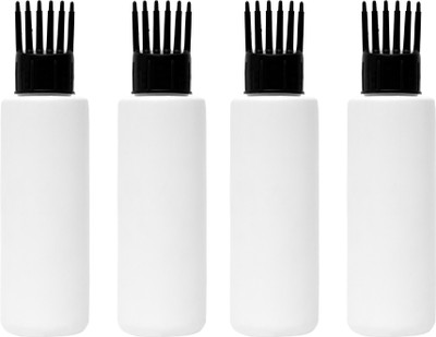 Devinez Round White HDPE Bottle, 100ml (Pack of 4) 100 ml Bottle(Pack of 4, White, Glass)