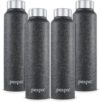 pexpo 950 ml Steel Bottle(Pack of 4, Black)