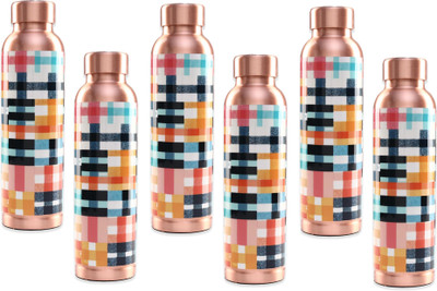 KUBER INDUSTRIES 950 ml Copper Bottle(Pack of 6, Multicolor)