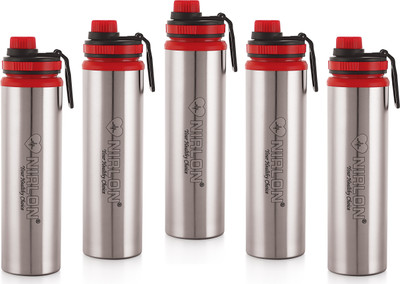 NIRLON 900 ml Steel Bottle(Pack of 5, Silver)
