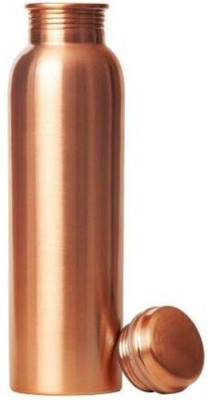 shree vaidik Pure Copper Bottle 1 Litre for Drinking Water Leak Proof and Joint Less Set of 1 1000 ml Bottle(Pack of 1, Copper, Copper)