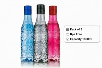 Flipkart SmartBuy Designer Mosaic Bottle - 1000ml - PET(Pack of 3, Multicolor)