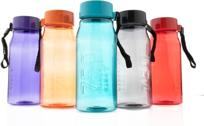 DXDT Drinking Water Bottle for Home Fridge Office Gym School Multipurpose Thick 750 ml Bottle(Pack of 5, Black, Green, Orange, Purple, Red, Plastic)