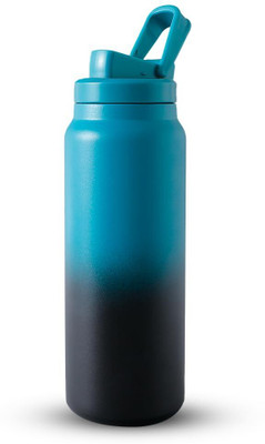 KUBER INDUSTRIES 900 ml Steel Bottle(Pack of 1, Blue, Black)