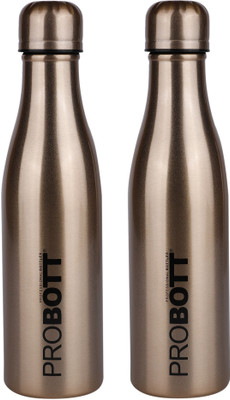 PROBOTT Thermosteel Vintage Vacuum Flask Each 1000ml -Gold (Pack of 2) 1000 ml Flask(Pack of 2, Gold, Steel)