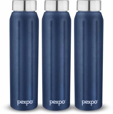 pexpo 700ml Fridge and Refrigerator Stainless Steel Water Bottle, Umbro 700 ml Bottle(Pack of 3, Blue, Steel)