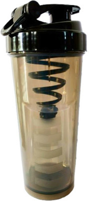 GymBot 700 ml Plastic Shaker(Pack of 1, Black)
