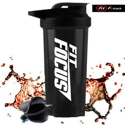 FIT FOCUS 700 ml Plastic Shaker(Pack of 1, Black)