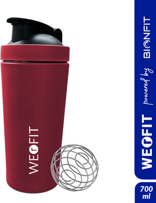 WErFIT 700 ml Steel Shaker(Pack of 1, Red)