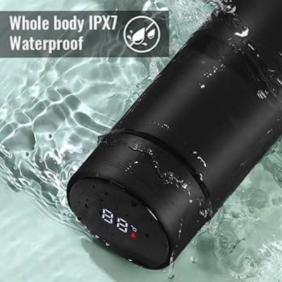 Hench LED temperature display I indicator water hot & cool_54 400 ml Bottle(Pack of 1, Black, Steel)