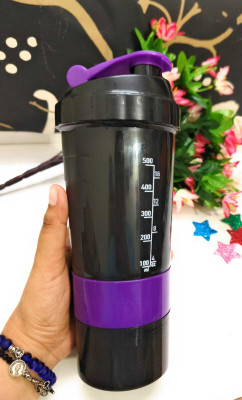 CLICKETYCLACK 500 ml Plastic Shaker(Pack of 1, Purple)