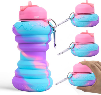 HOMESTIC by Kuber Industries 600 ml Silicone Bottle(Pack of 4, Pink)