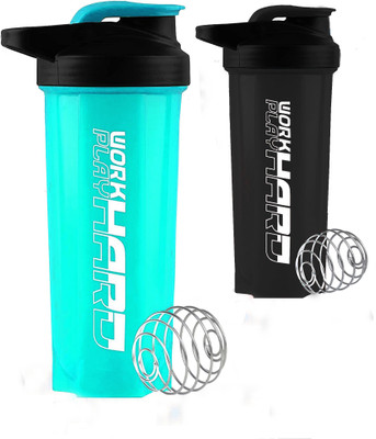 TRUE INDIAN 700 ml Plastic Shaker(Pack of 2, Green, Black)