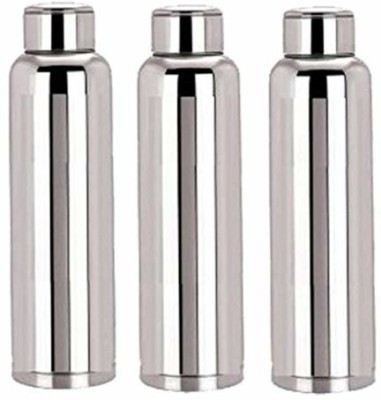 Steelo classic stainless steel fridge water bottle 900ml (pack of 3) 900 ml Flask(Pack of 3, Steel/Chrome, Steel)