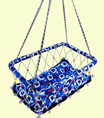 Kids Town Baby Jula / Cradle / Swing / Palna / Sleeping Jula / Indoor Swing / Outdoor Jula Cotton Small Swing(Blue, Pre-assembled)