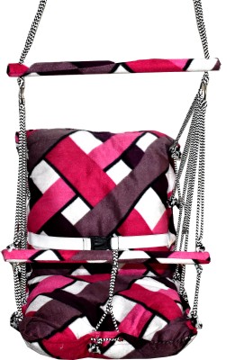 MARSHLAND Cotton Swing Chair for Kids Folding and Washable 1-2 Years with Safety Belt Swings(Pink)