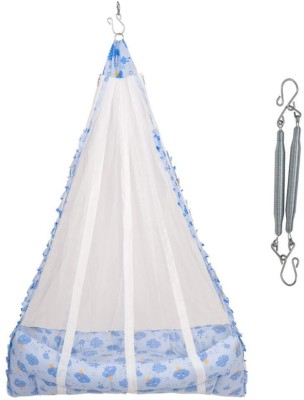 Kian BABY PREMIUM NET SWING CRADLE WITH SPRING(Blue)