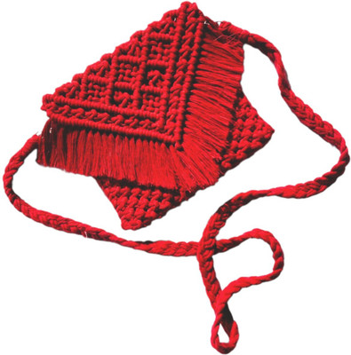 the macrame shop Macrame Handmade Women Sling Bag Bow Sling