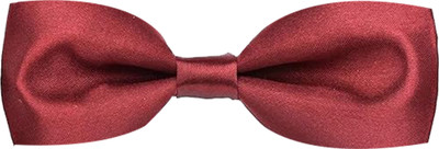 CALIXTO Single Layer Bow Tie For Men and Boys Solid Maroon Color Self Bow(Maroon)