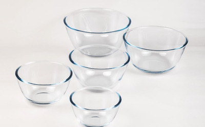 Smartserve Glass Mixing Bowl Mixing Bowl(Pack of 4, Clear)