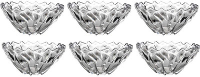 MultiZone Glass Serving Bowl Dessert Bowl Set, Glassware Tableware Serving Bowl Set for Ice-Cream, Fruit Disposable(Pack of 6, Clear)