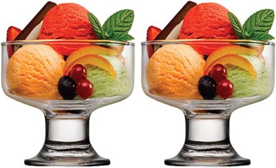 jay gatrad seller Borosilicate Glass Dessert Bowl Lead-Free Footed Dessert Cups, Clear Glass Fruit Parfait Cups(Pack of 2, Clear)