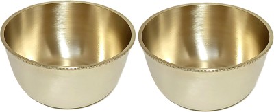 A & H ENTERPRISES Brass Cereal Bowl Hand Made Matte Finish Medium Katori for Dinnerware,Serveware -200 ML(Pack of 2, Gold)