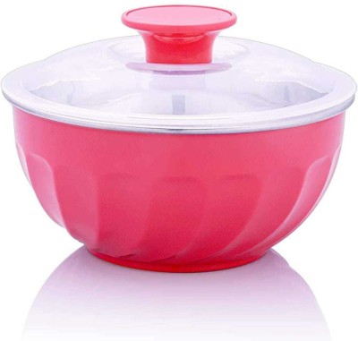 YASHODEEP PLASTIC Plastic Mixing Bowl Flourish Bowls Set Kitchen Storage Microwave Utensils Mixing with LID(Pack of 2, Red)