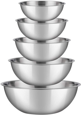 Masox Store Steel Milk Container  - 0.5 L, 0.8 L, 1 L, 1.5 L, 1.8 L(Pack of 5, Silver)