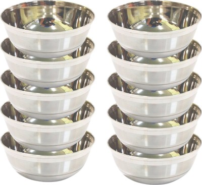 SHINI LIFESTYLE Stainless Steel Serving Bowl(Pack of 10, Silver)