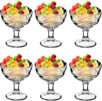 Sv Enterprise Glass Mixing Bowl Disposable(Pack of 6, Clear)