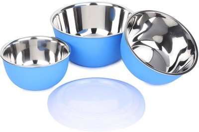 WORLD OF KITCHENCRAFT Stainless Steel Serving Bowl(Pack of 3, Blue)