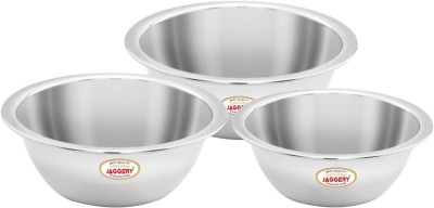 JAGGERY Stainless Steel Serving Bowl(Pack of 3, Silver)