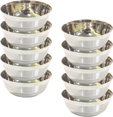 SHINI LIFESTYLE Stainless Steel Serving Bowl Food container Dishware Kitchenware Tableware, katori, wati, bowl(Pack of 10, Silver)
