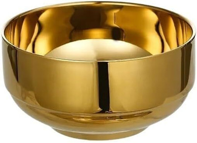 PRATYADH Stainless Steel Serving Bowl Gold Mixing Bowl(Pack of 1, Gold)