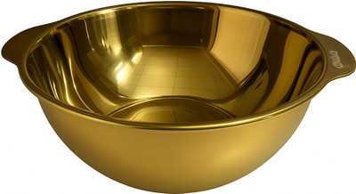 Kruvad Stainless Steel Storage Bowl Kruvad Golden Stainless Steel Mixing Bowl with Double Handles Disposable(Pack of 1, Gold)