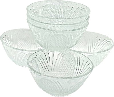 crockware Glass Serving Bowl Disposable(Pack of 6, White)