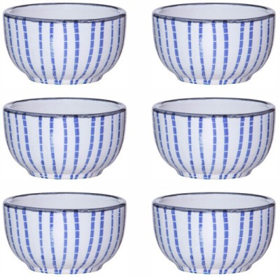 Goodhomes Stoneware Serving Bowl Chutney(Pack of 6, White)