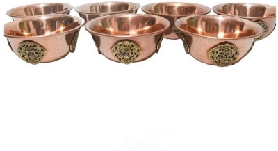 PRITI Copper Serving Bowl CARVED BRASS TING OFFERING BOWL(SET OF 7 PCS )(Pack of 7, Yellow)