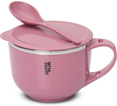 Jaypee Plus Stainless Steel, Plastic Soup Bowl With Lid & Spoon Holder Souptok(Pack of 1, Pink)