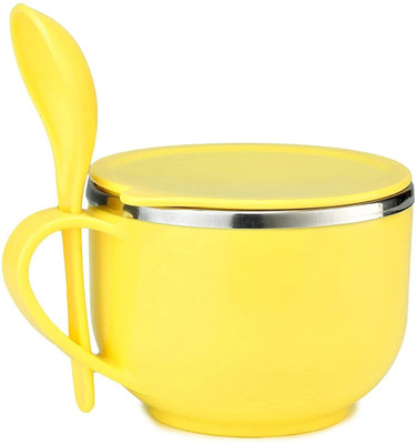 Sindhia Steel Sauce Bowl Plastic Inner Steel Insulated Multipurpose Bowl Maggi,Soup Disposable(Pack of 1, Multicolor)