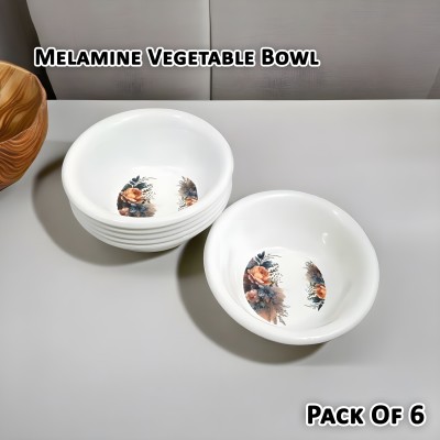 Inpro Melamine Vegetable Bowl Stylish Round Bowl, Ramen Bowls Set Of 6, Snacks Bowl(Pack of 6, Multicolor)