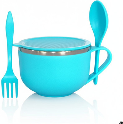 DRUMSTONE Plastic Soup Bowl Maggi Noodles Soup Bowl with Spoon – 600ML Insulated Container Disposable(Pack of 1, Multicolor)