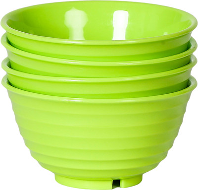 CREW4 Plastic Mixing Bowl CREW4 MIXING BOWL GREEN COLOUR 500 ML EACH(Pack of 4, Green)